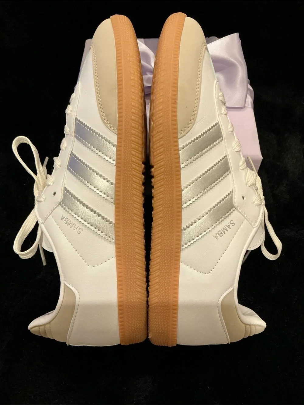 adidas Samba White, Beige & Light Blue Athletic Shoes Size 9